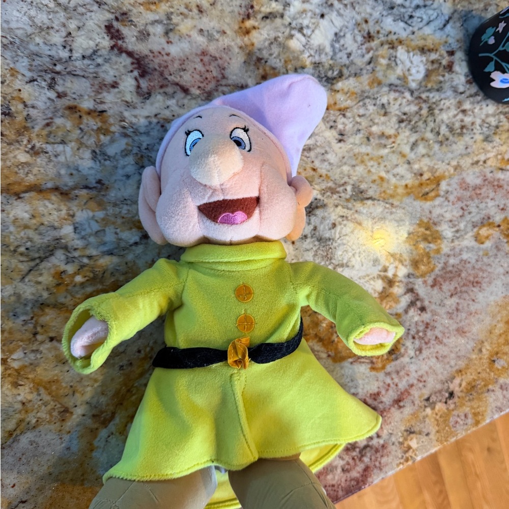 Disney Plush Dopey Dwarf with Green and Purple Outfit Vintage